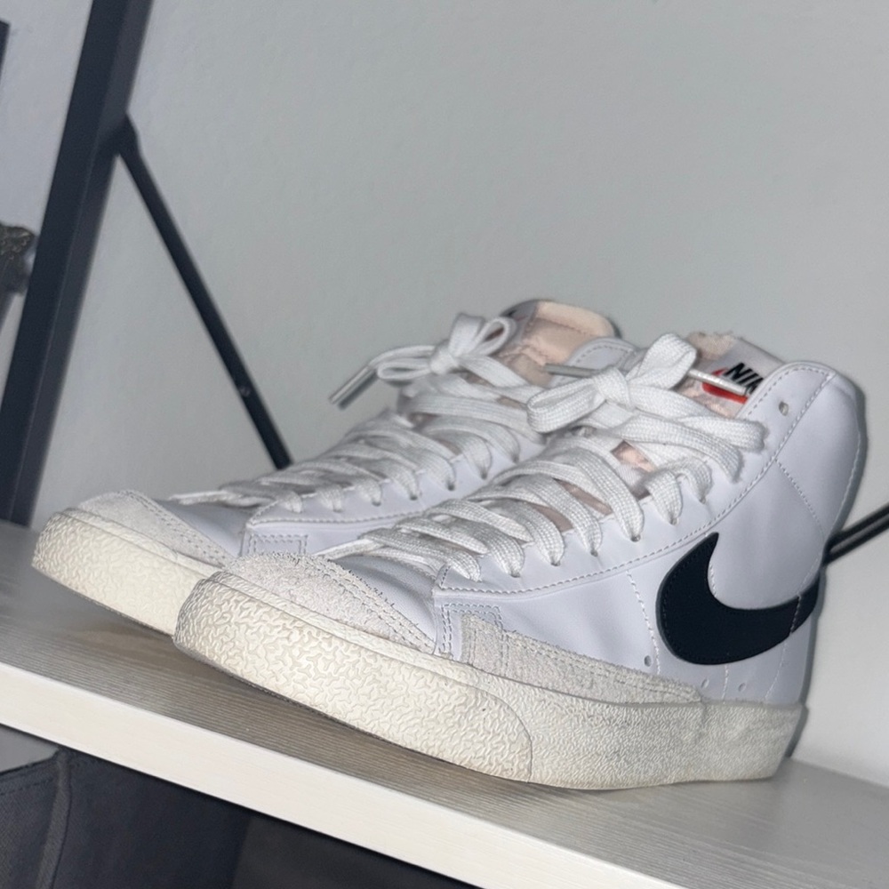 Nike White and Black High-Top Sneakers